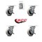 Service Caster 3 Inch Thermoplastic Wheel Top Plate Caster Set with Brakes SCC, 4PK SCC-05S310-TPRS-SLB-TP2-4 - alternate 1